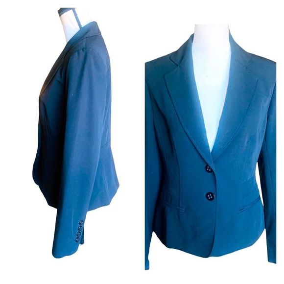 GORGEOUS NINE WEST 2 BUTTON FRONT NOTCHED LAPEL SUIT BLAZER IN BLACK-SIZE 8 - Picture 5 of 12